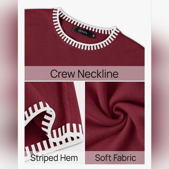 ZESICA Oversized Long Sleeve Sweater #1208 - Picture 7 of 14